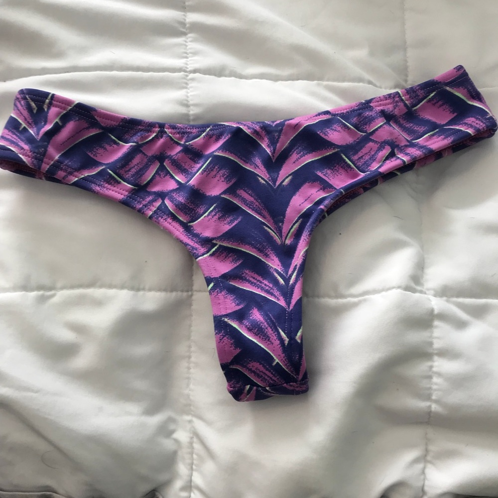 Midori Purple and Pink Printed Bikini Bottom